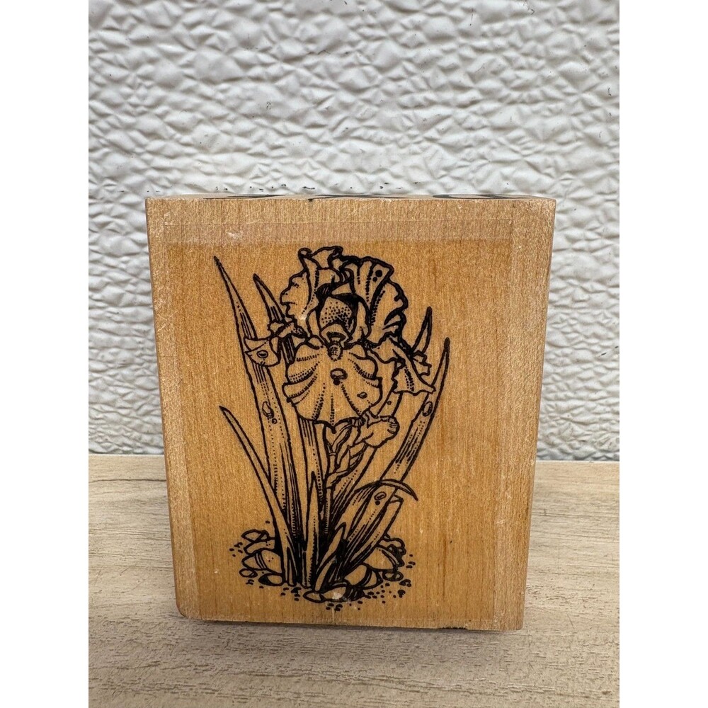 Iris Wood Mounted Rubber Stamp